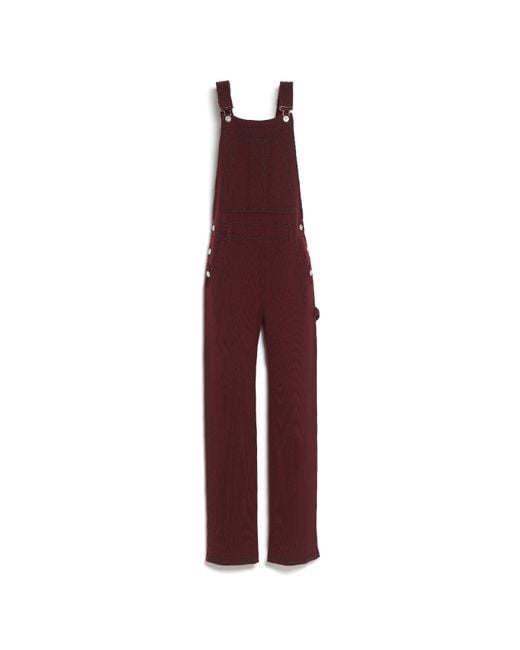 Barrie Purple Denim Overalls In Cashmere And Cotton