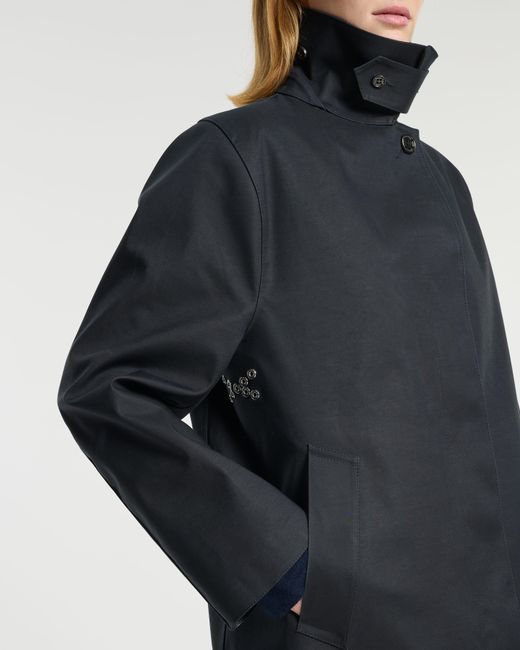 Barrie Black Long Raincoat - Shorter Length for men