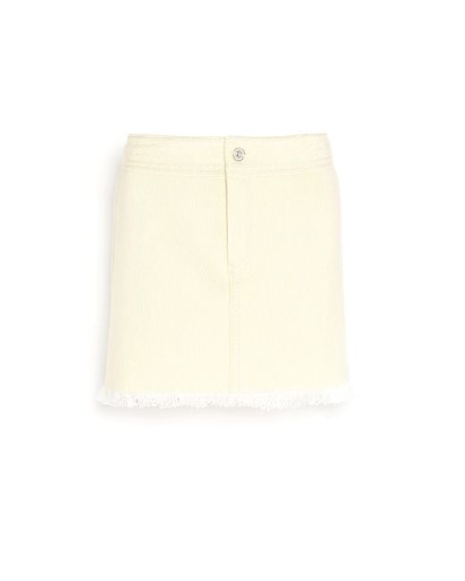 Barrie Natural Denim Fringed Cashmere And Cotton Miniskirt