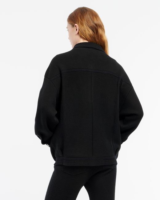 Barrie Black Denim Oversized Cashmere And Cotton Jacket