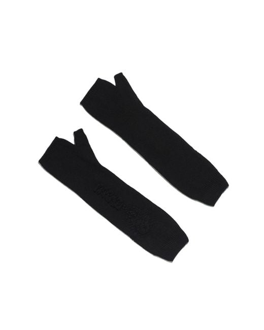 Barrie Black Cashmere Fingerless Gloves