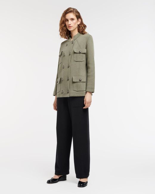 Barrie Black Timeless Wide Cashmere Trousers