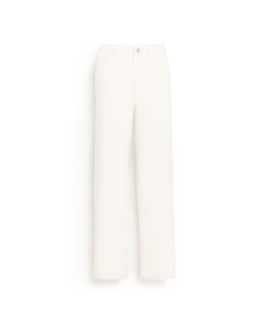 Barrie White Denim Cashmere And Cotton Boyfriend Trousers