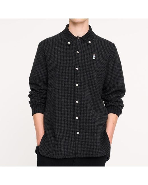 Barrie Black Cashmere And Cotton Shirt for men