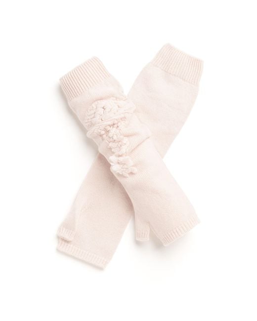 Barrie Pink Cashmere Fingerless Gloves