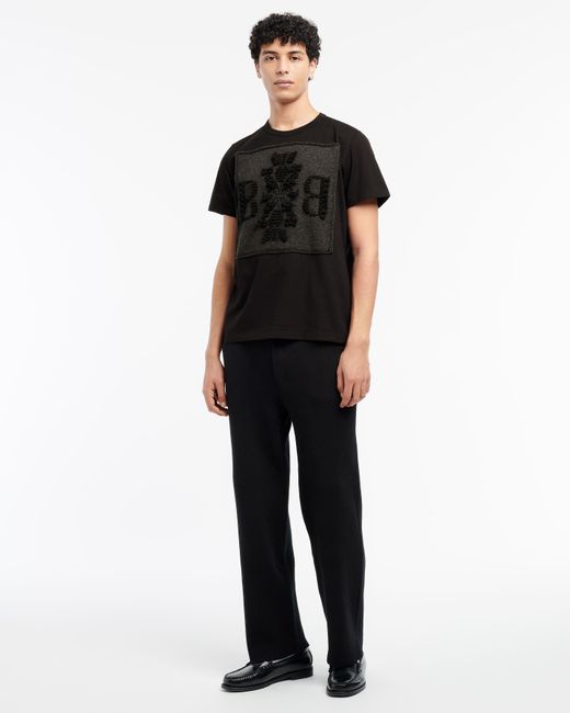 Barrie Black T-shirt With Logo Cashmere Patch