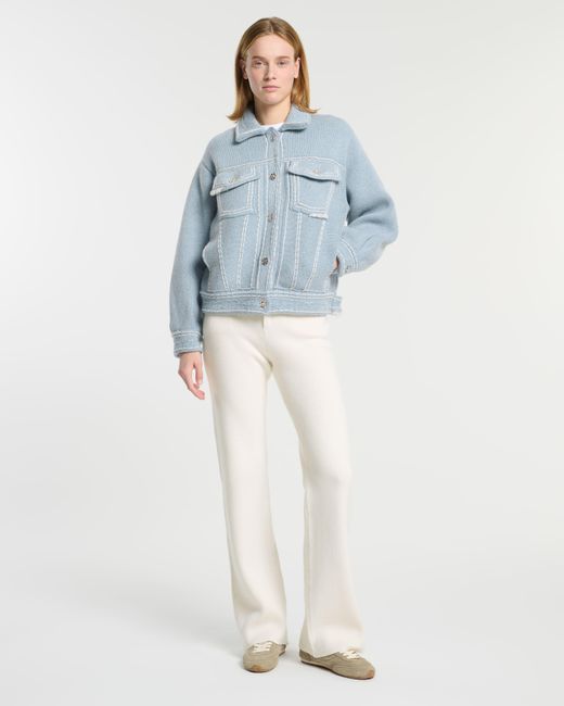 Barrie Blue Chunky Bomber-style Denim Jacket