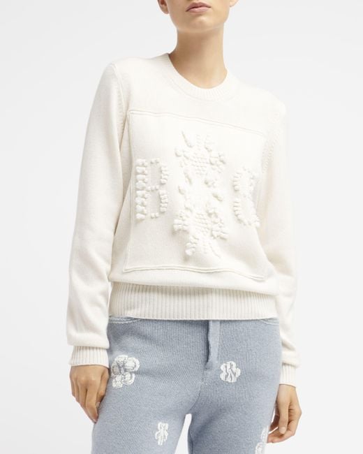 Barrie White 3d Cashmere Logo Round-neck Jumper