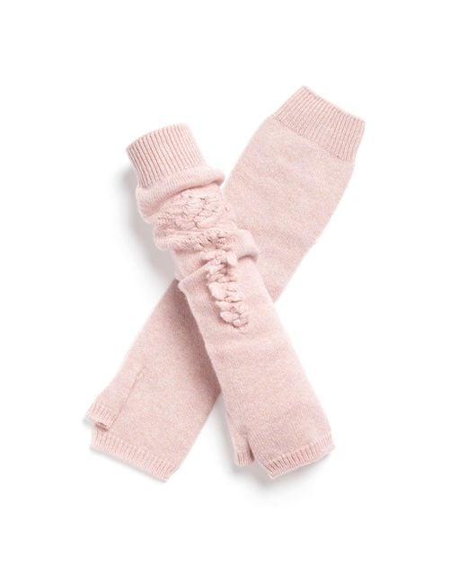 Barrie Pink Cashmere Fingerless Gloves