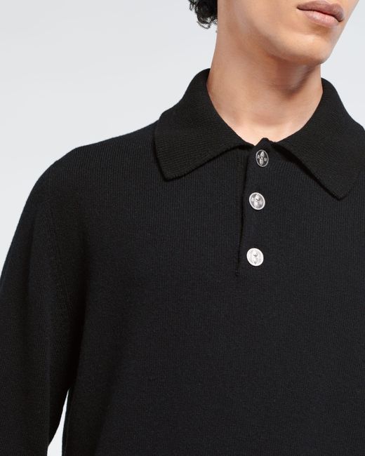 Barrie Black B Label Polo-collar Sweater In Cashmere for men