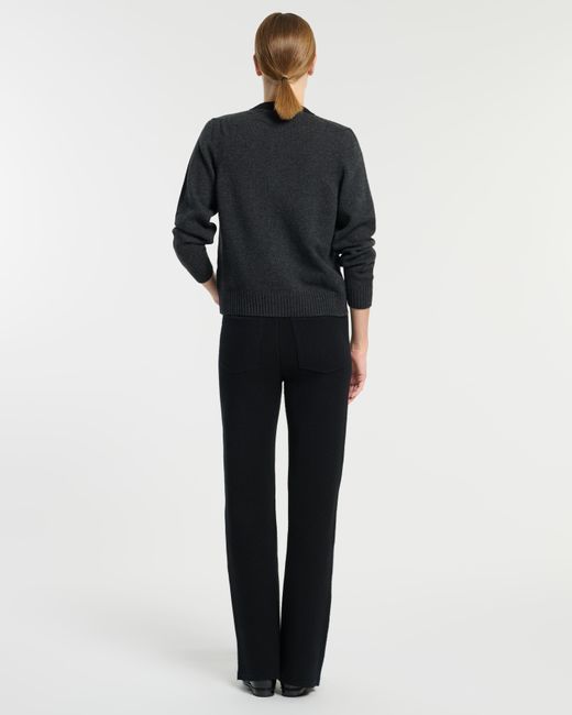 Barrie Black Marled Cashmere Cardigan With B Logo