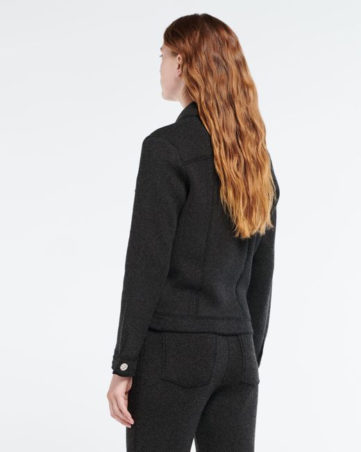 Barrie Black Denim Regular Cashmere And Cotton Jacket