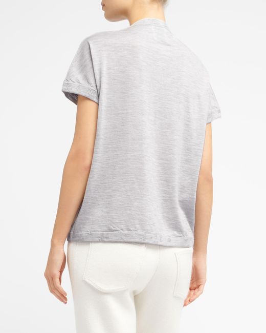 Barrie White Ultra-fine Cashmere Round-neck Top