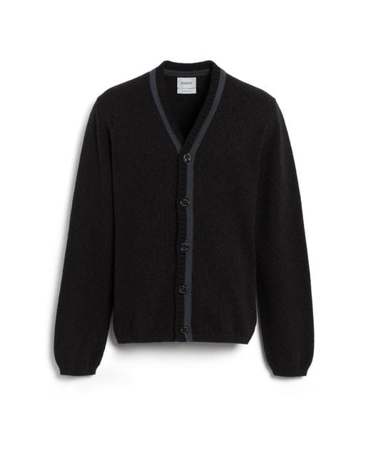 Barrie Black Cashmere Cardigan for men