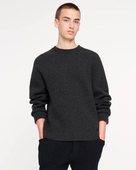 Barrie Black Double-faced Cashmere Sweater for men