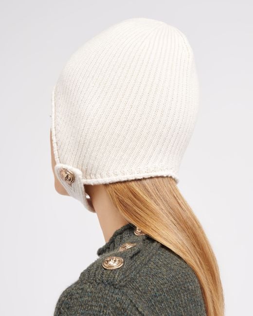 Barrie White Bonnet In Cashmere