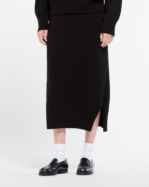 Barrie Black Iconic Cashmere Skirt