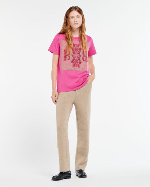 Barrie Natural Trousers In Chunky-knit Cashmere