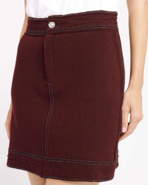 Barrie Purple Denim Cashmere And Cotton Skirt