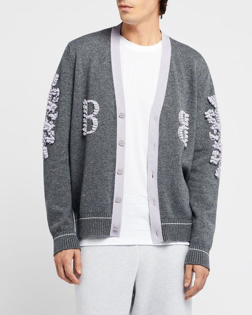 Barrie Gray 3d Logo V-neck Cashmere Cardigan for men