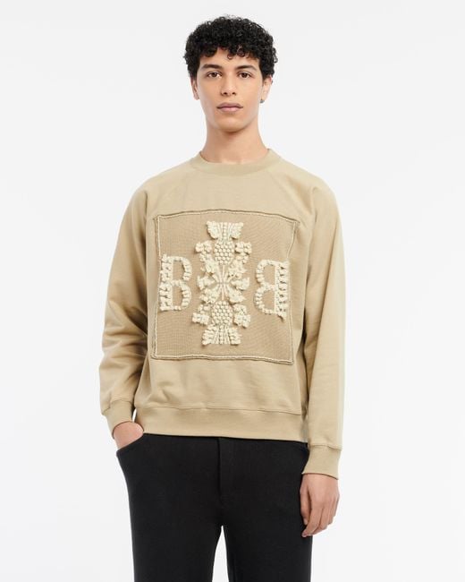 Barrie Natural Sweatshirt With Logo Cashmere Patch