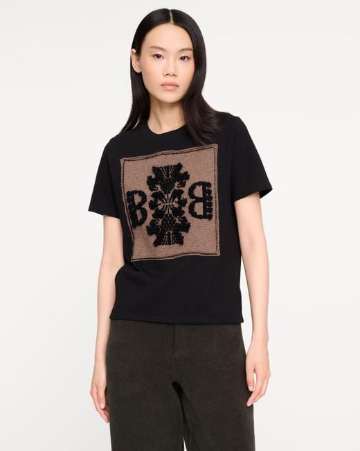 Barrie Black T-shirt With Cashmere B Logo Patch