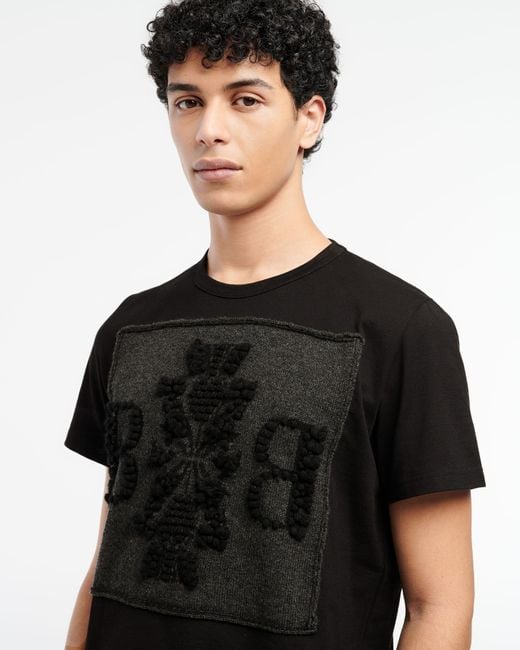 Barrie Black T-shirt With Logo Cashmere Patch