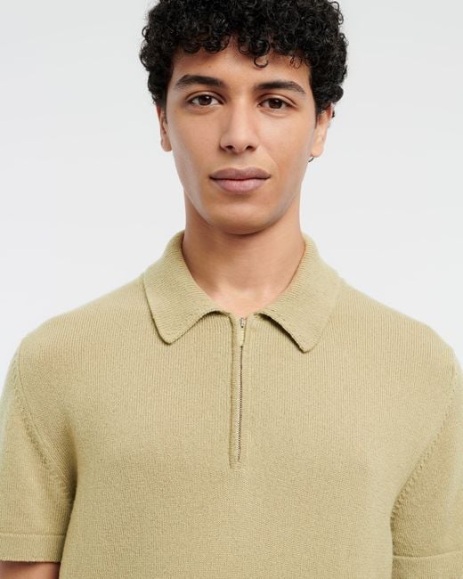 Barrie Natural B Label Cashmere Zip-neck Top for men