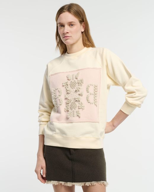 Barrie Natural Sweatshirt With Logo Cashmere Patch