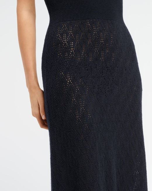 Barrie Blue Long Dress With Straps In Cashmere Lace