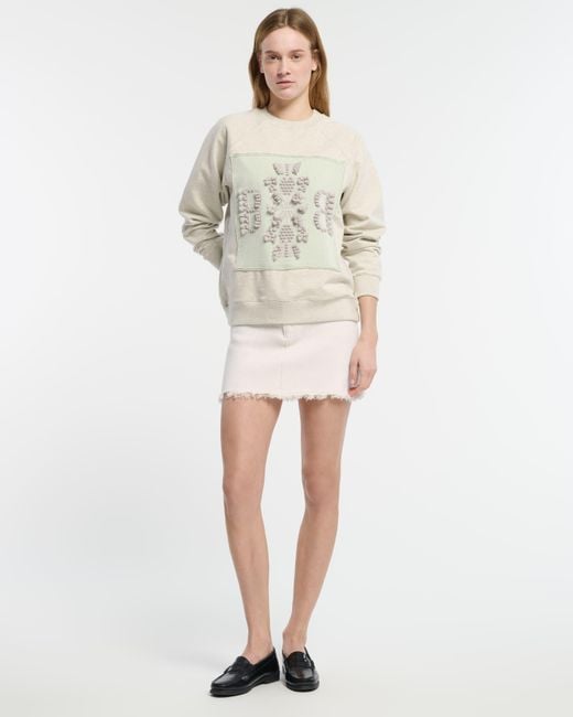 Barrie Natural Sweatshirt With Logo Cashmere Patch