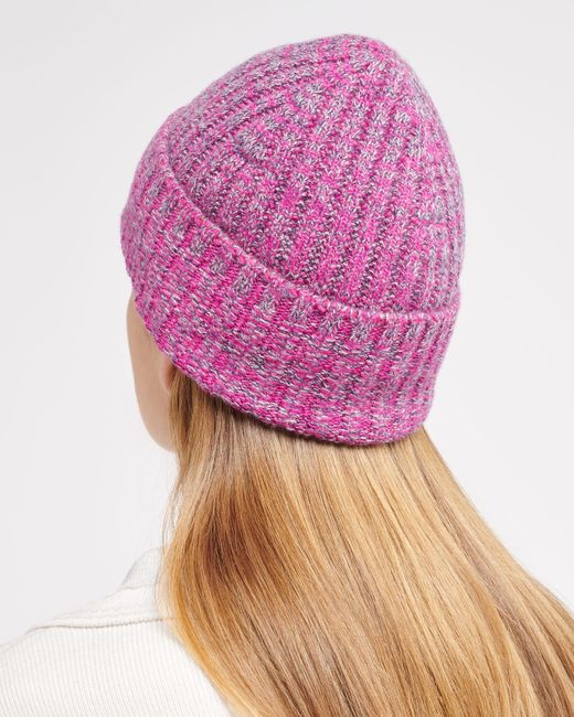 Barrie Purple Mottled Cashmere Beanie