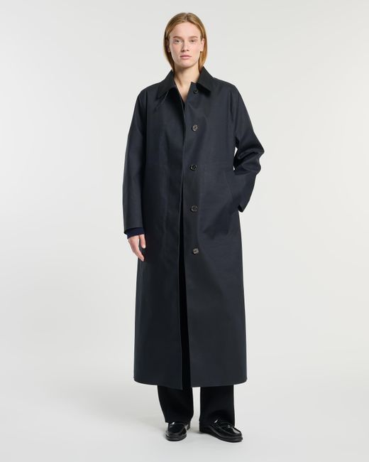 Barrie Black Long Raincoat - Shorter Length for men