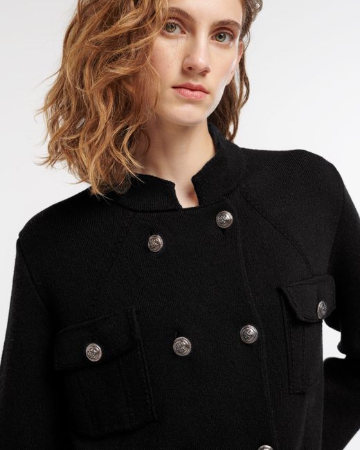 Barrie Black Cashmere And Cotton Military-style Jacket