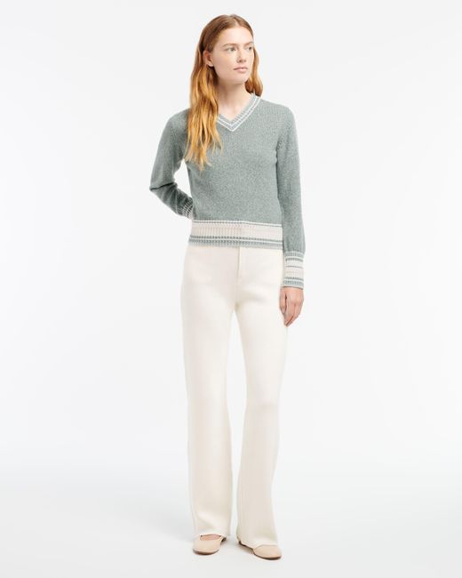 Barrie Blue Cashmere V-neck Jumper