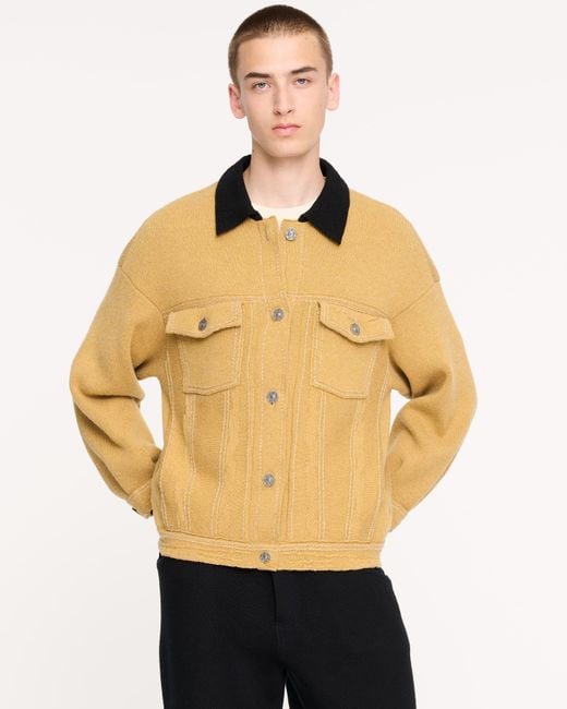 Barrie Natural Denim Oversized Cashmere And Cotton Jacket for men