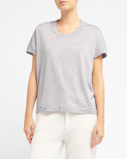 Barrie White Ultra-fine Cashmere Round-neck Top