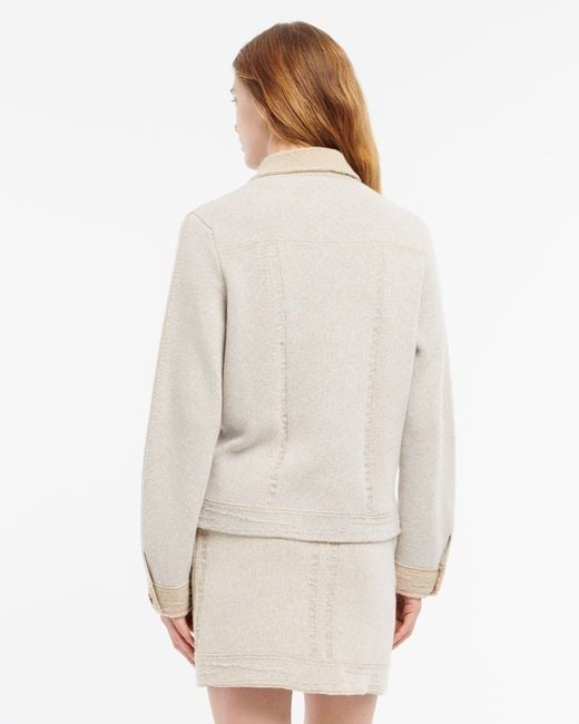 Barrie Natural Denim Patchwork Regular Cashmere And Cotton Jacket
