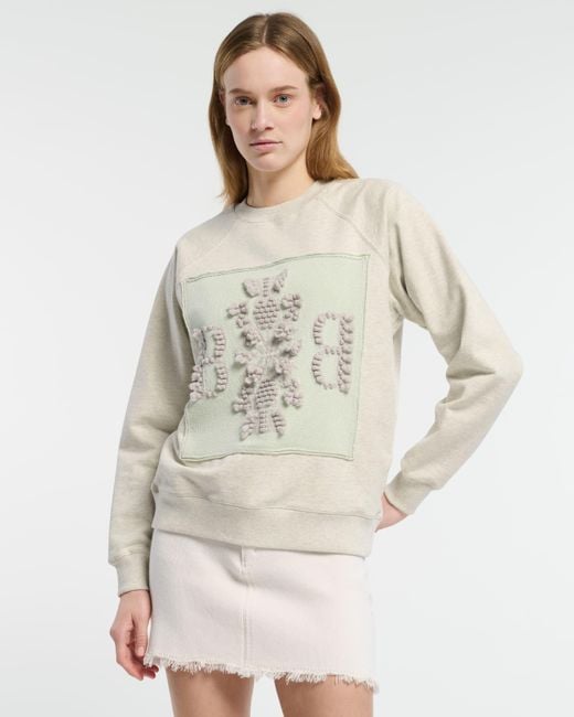 Barrie Natural Sweatshirt With Logo Cashmere Patch