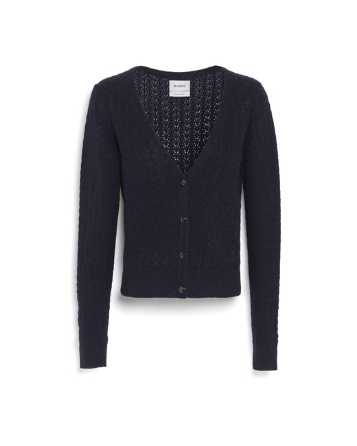 Barrie Blue Cashmere Lace Cardigan