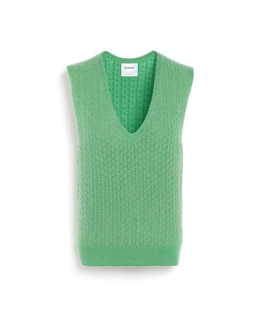 Barrie Green Cashmere Lace Top