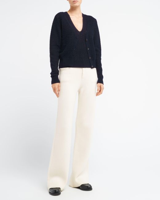 Barrie Blue Cashmere Lace Cardigan