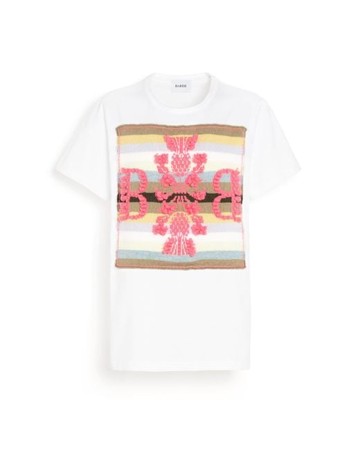 Barrie Pink Striped T-shirt With Logo Cashmere Patch