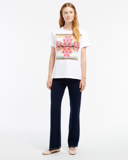 Barrie Pink Striped T-shirt With Logo Cashmere Patch