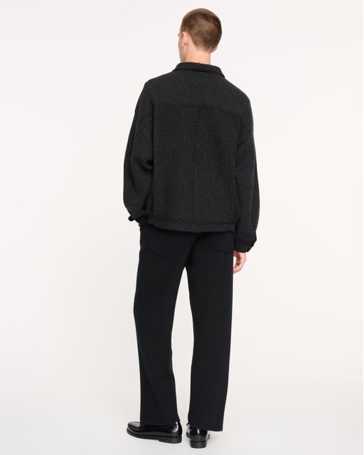 Barrie Black Denim Oversized Cashmere And Cotton Jacket for men