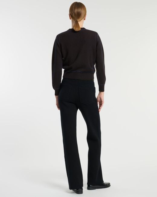 Barrie Black Cashmere Cardigan With Contrasting Topstitching