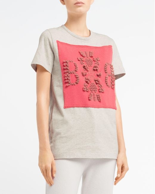 Barrie Pink T-shirt With Logo Cashmere Patch