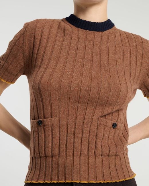 Barrie Brown Ribbed Cashmere Top