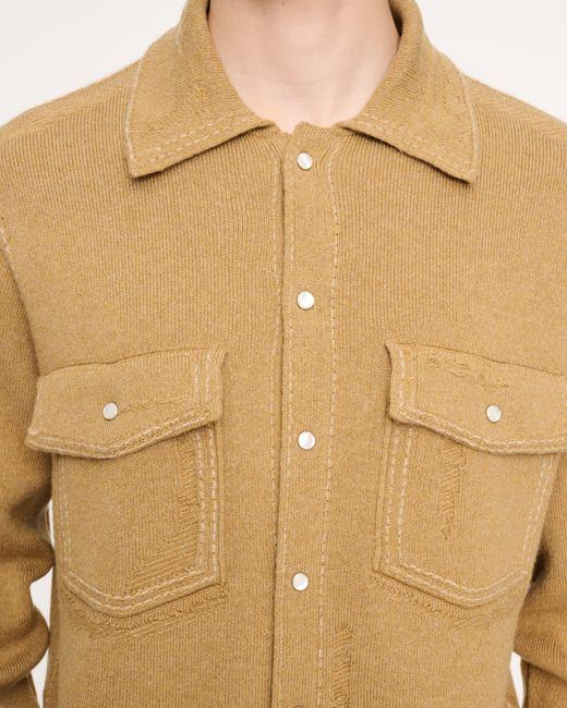 Barrie Natural Cashmere And Cotton Denim Overshirt for men
