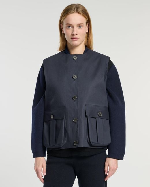 Barrie Blue Sleeveless Rain Jacket